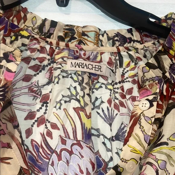 MariaCher Brown Tan Graphic Relaxed Blouse - Picture 3 of 5